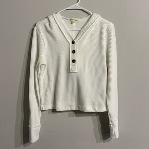 Moa Moa White Button-Up Hoodie